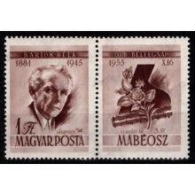 Frimærkets dag. Bela Bartok. Med vignet, flygel og blomst. Postfrisk.